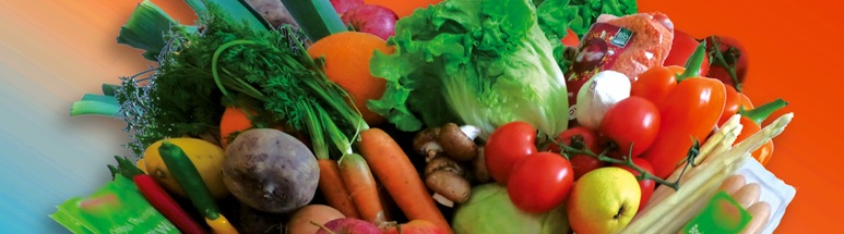 Foto einer Schale mit Obst und Gemüse