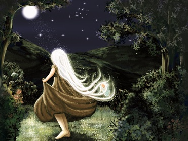 Silvana Silberhaar tanz im Mondlicht auf einer Lichtung